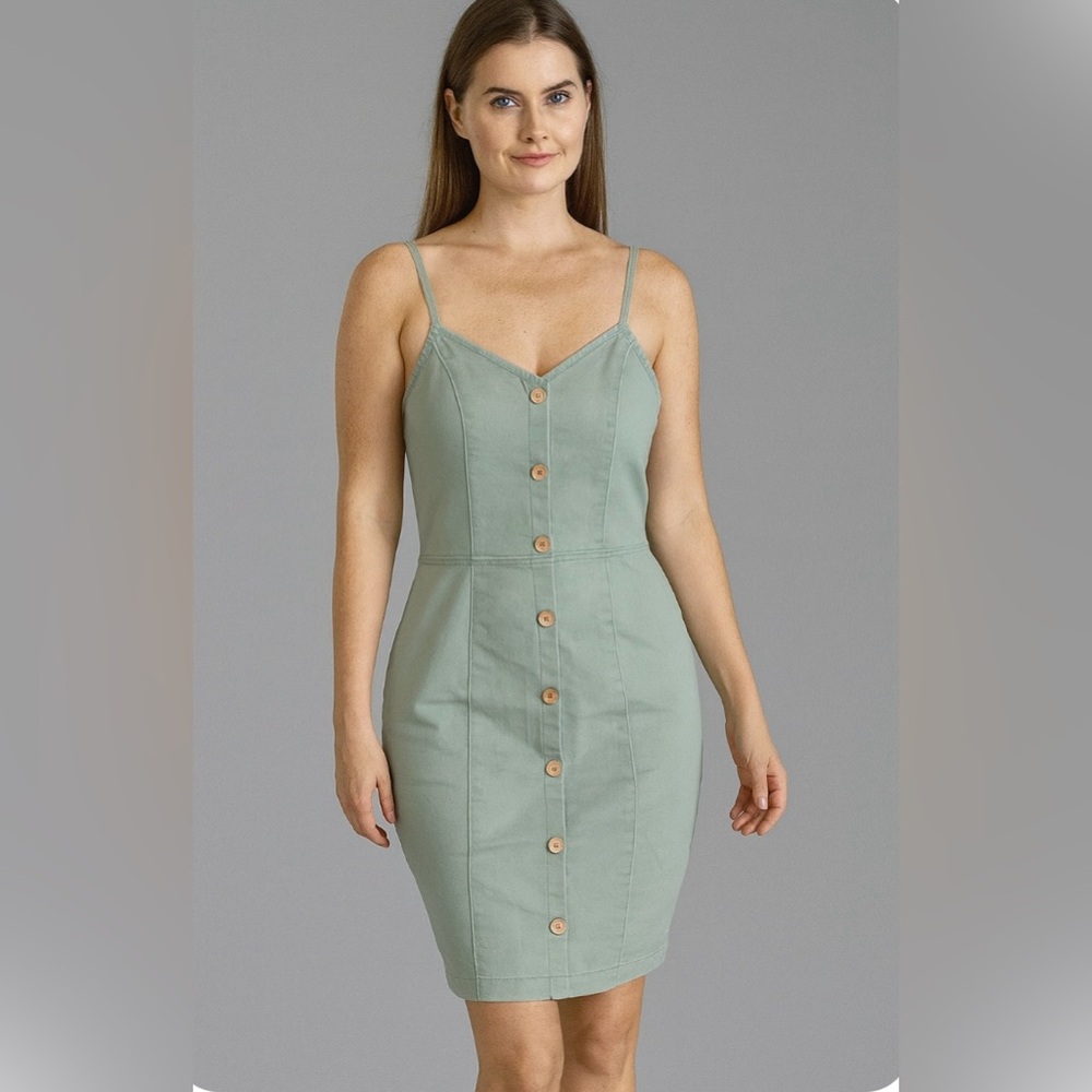Blashe Spaghetti Straps Sage Green Dress